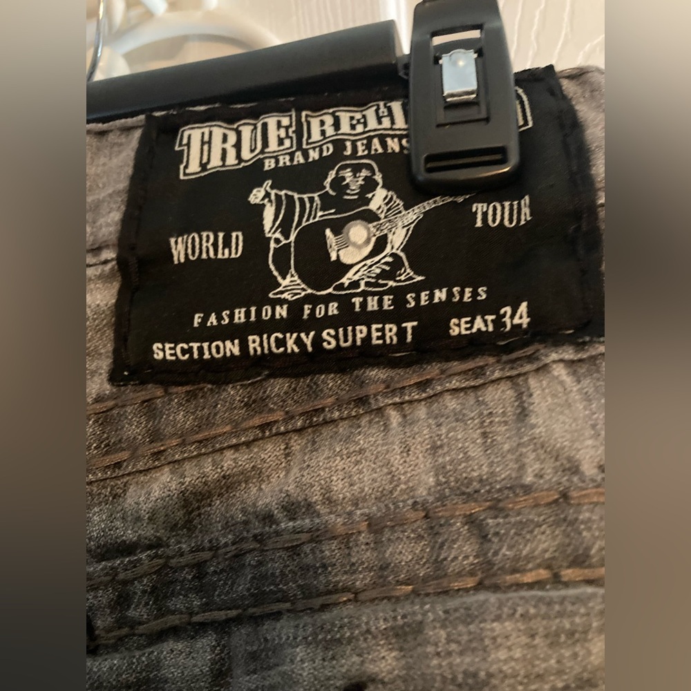 Men's Gray and black True Religion Jeans - Picture 3 of 5